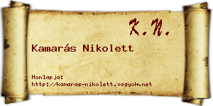 Kamarás Nikolett névjegykártya